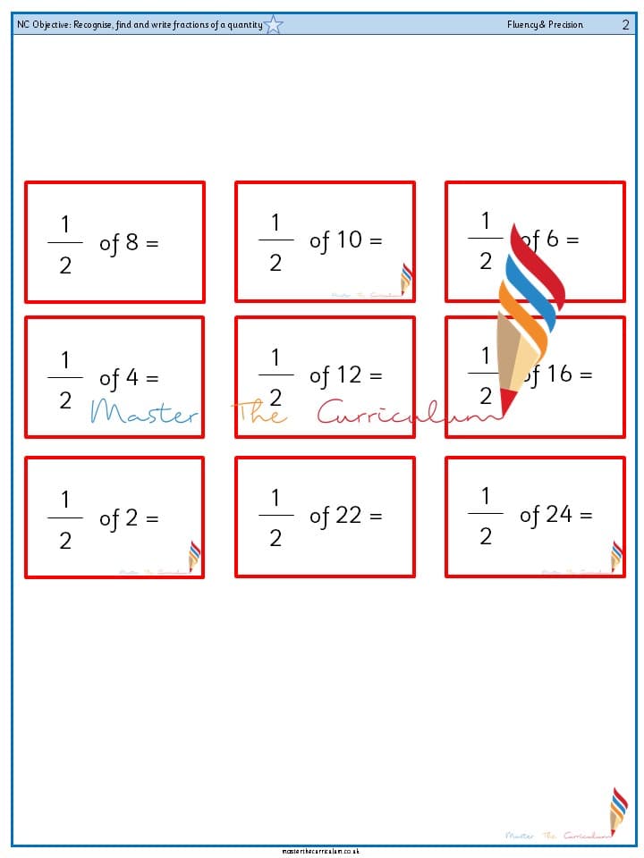 Cover of Year 2 – Recognise, find and write fractions of a quantity