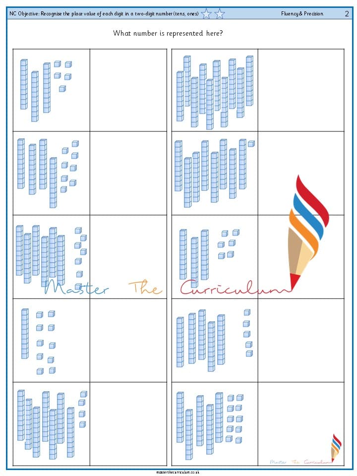 Cover of Year 2 – Recognise the place value of each digit in a two-digit number (tens, ones)