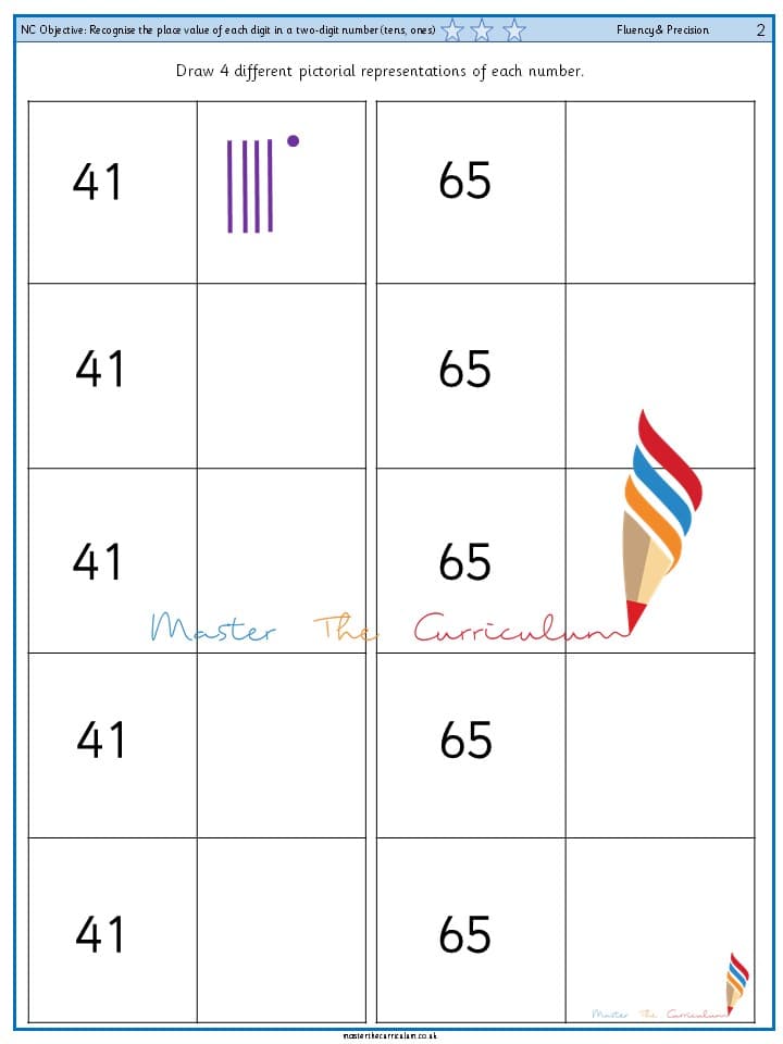 Cover of Year 2 – Recognise the place value of each digit in a two-digit number (tens, ones)