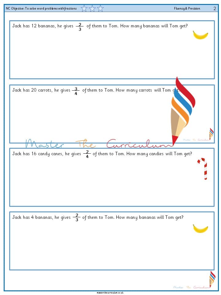 Cover of Year 2 – To solve word problems with fractions