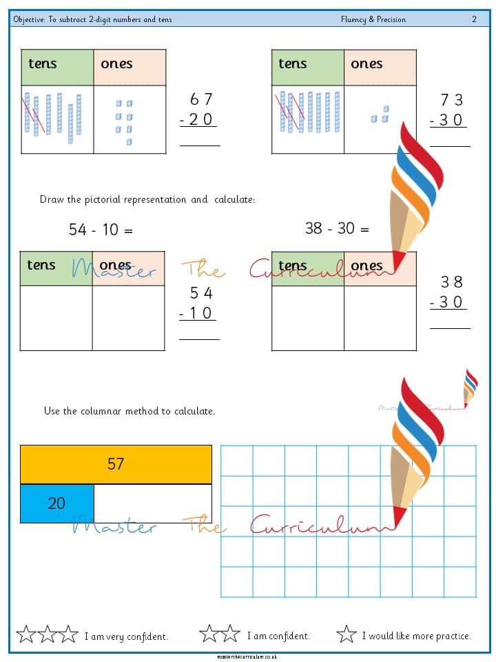 Cover of Year 2 – To subtract 2-digit numbers and tens (5)