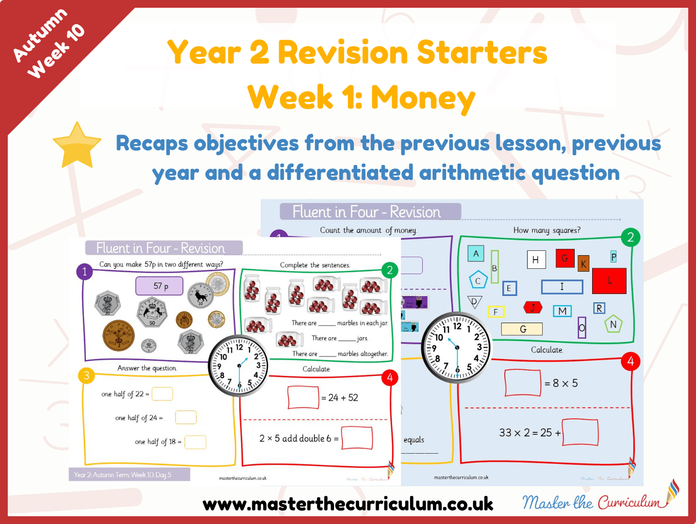 Cover of Year 2 – Autumn – Week 1 Money Revision Starters V2.0