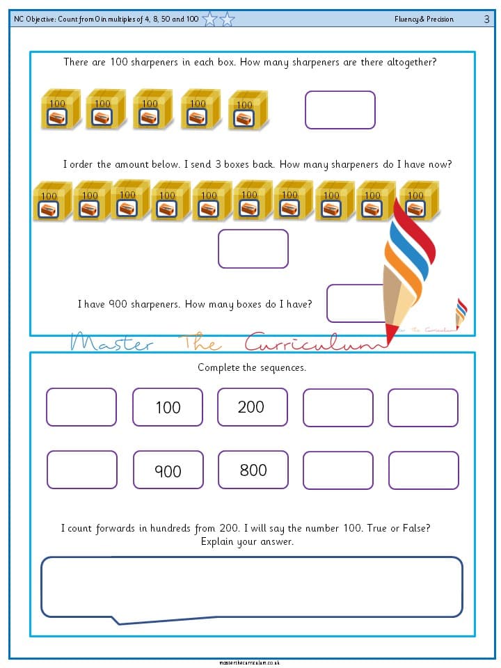 Cover of Year 3 – Count from 0 in multiples of 4, 8, 50 and 100