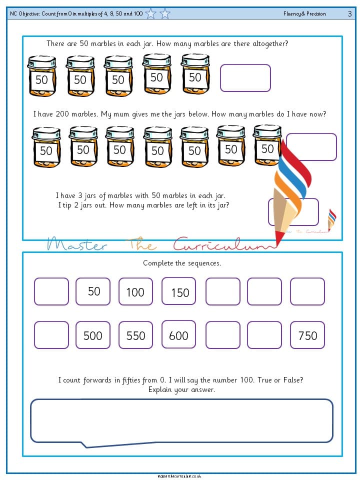 Cover of Year 3 – Count from 0 in multiples of 4, 8, 50 and 100