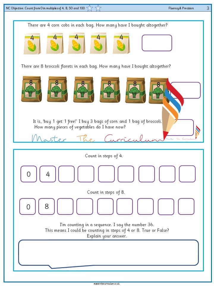 Cover of Year 3 – Count from 0 in multiples of 4, 8, 50 and 100
