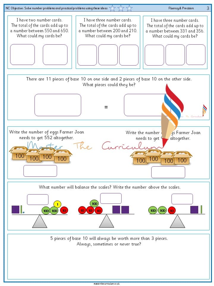 Cover of Year 3 – Solve number problems and practical problems using these ideas