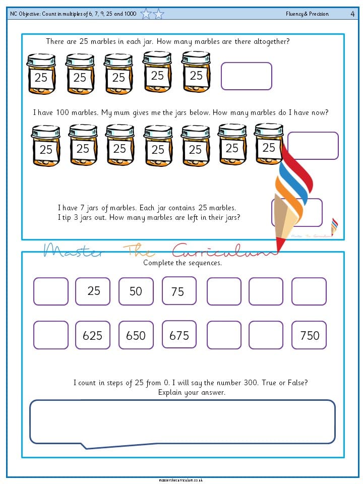 Cover of Year 4 – Count in multiples of 6, 7, 9, 25 and 1000