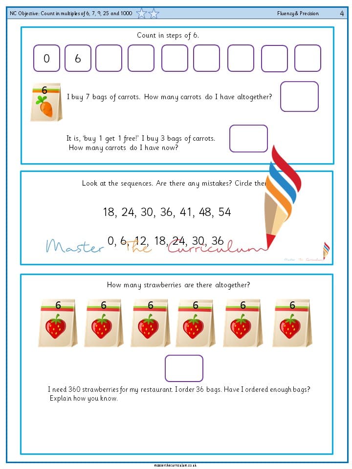 Cover of Year 4 – Count in multiples of 6, 7, 9, 25 and 1000