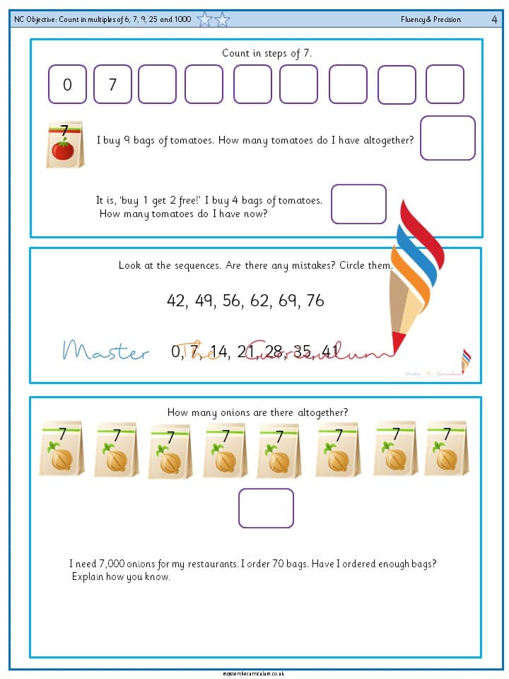 Cover of Year 4 – Count in multiples of 6, 7, 9, 25 and 1000
