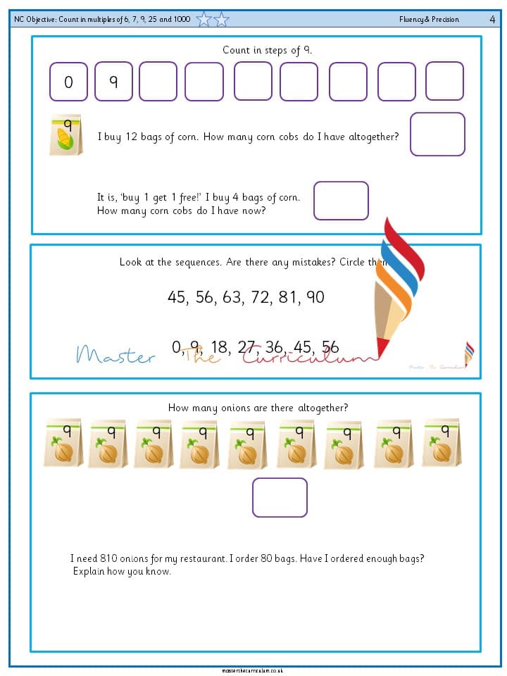 Cover of Year 4 – Count in multiples of 6, 7, 9, 25 and 1000