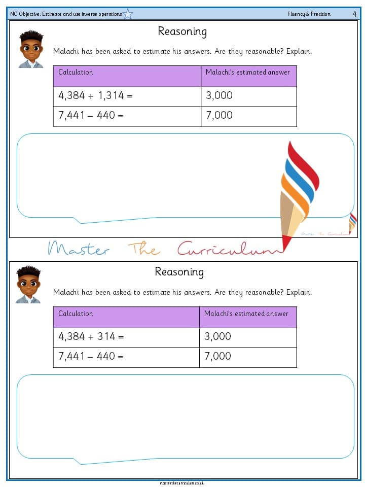 Cover of Estimate and use inverse operations to check answers to a calculation