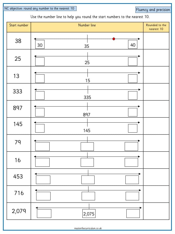 Cover of Year 4 Maths -Round any number to the nearest 10, 100 or 1000 – 5