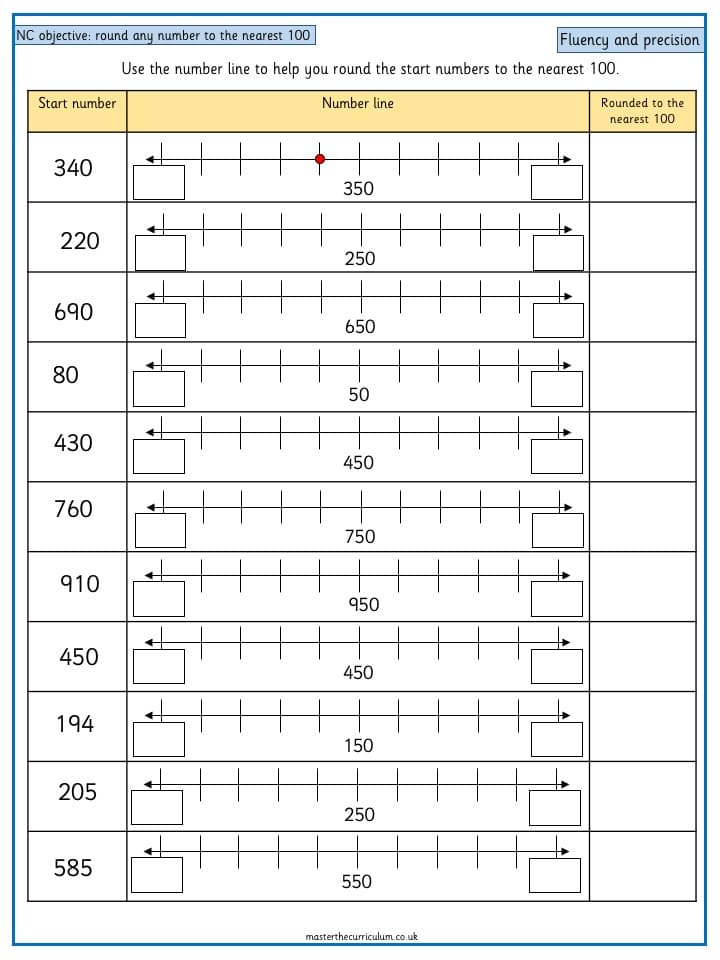 Cover of Year 4 Maths -Round any number to the nearest 10, 100 or 1000 – 6