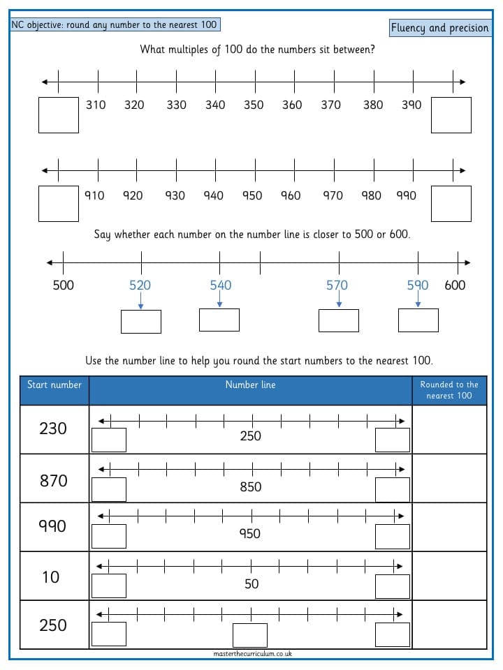 Cover of Year 4 Maths -Round any number to the nearest 10, 100 or 1000 – 7