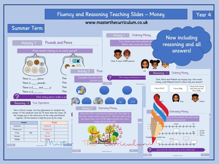 Cover of Year 4- Money – Summer Block 2 Fluency and Reasoning Slides