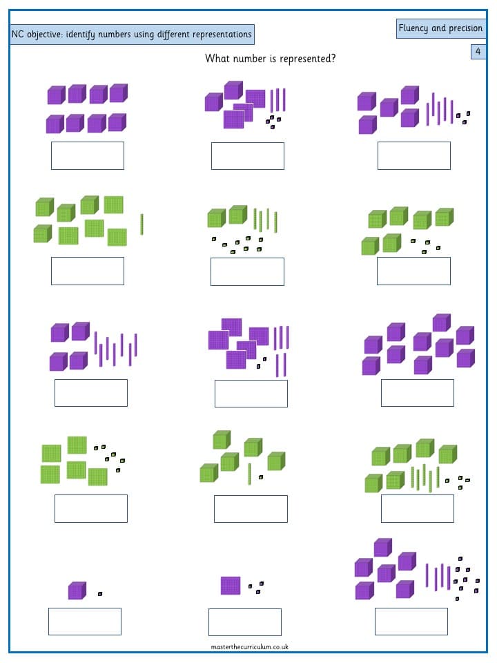 Cover of Year 4 identify numbers in different representations – 1