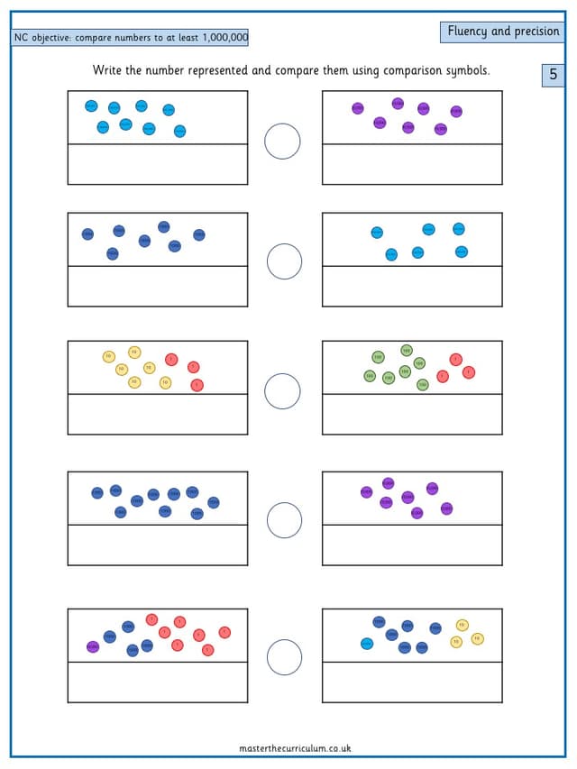 Year 5 Compare and order numbers to at least 1,000,000 – 3 | Master the ...