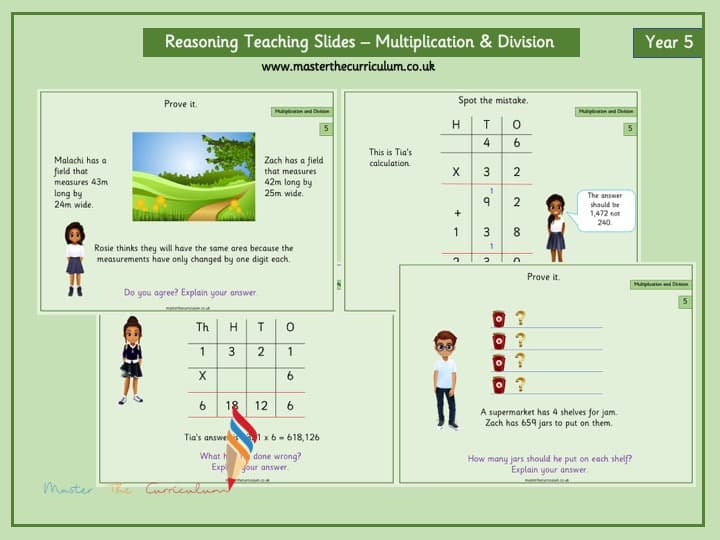 Cover of Year 5 Reasoning Teaching Slides- Multiplication and Division