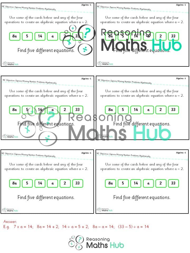 Cover of Express Missing Number Problems Algebraically
