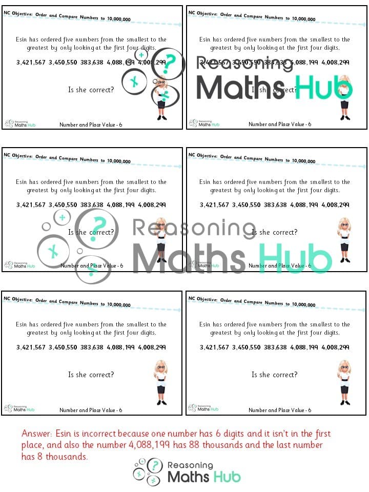 Cover of Order and Compare Numbers up to 10 Million