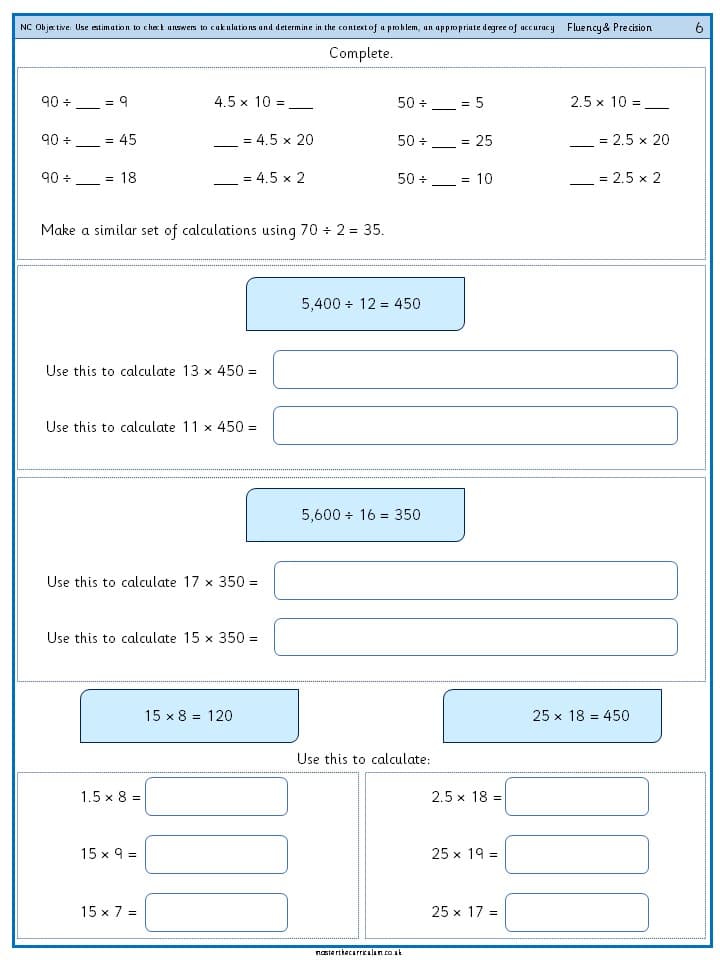 Cover of Use estimation to check answers to calculations and determine in the context of a problem, an appropriate degree of accuracy
