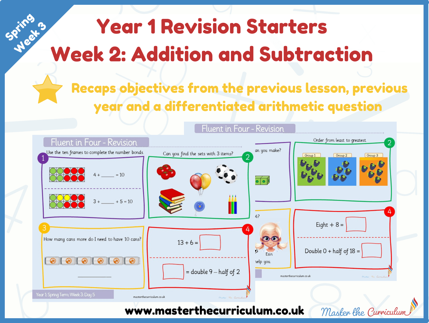 Cover of Year 1 – Spring – Week 2 Addition And Subtraction Revision Starters V2.0