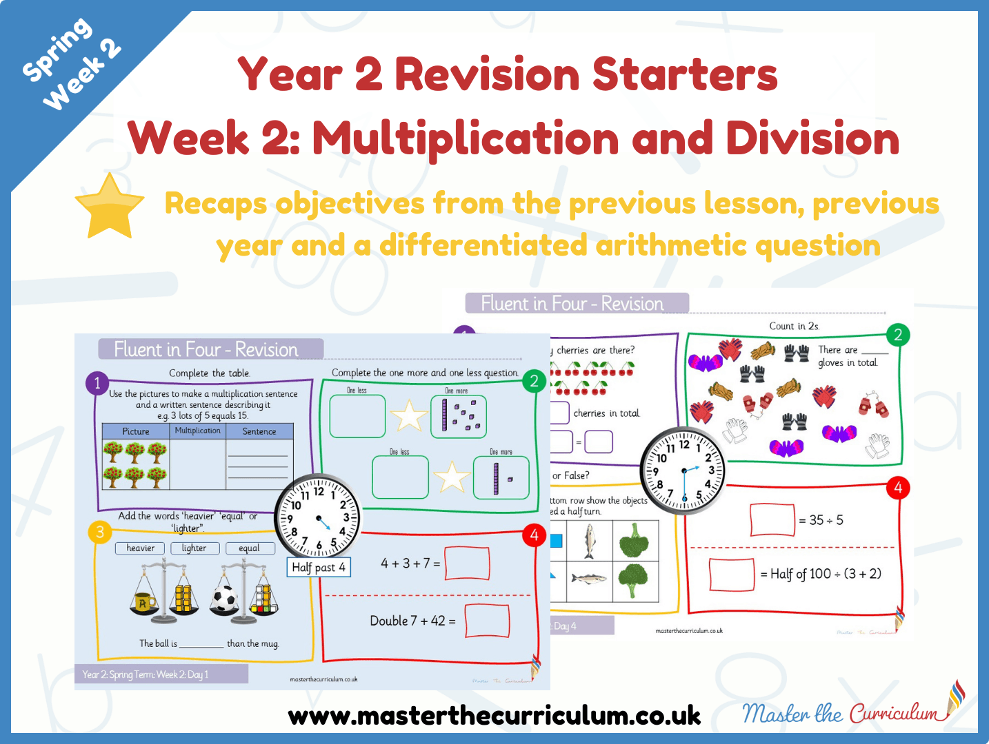 Cover of Year 2 – Spring – Week 2 Multiplication and Division Revision Starters V2.0