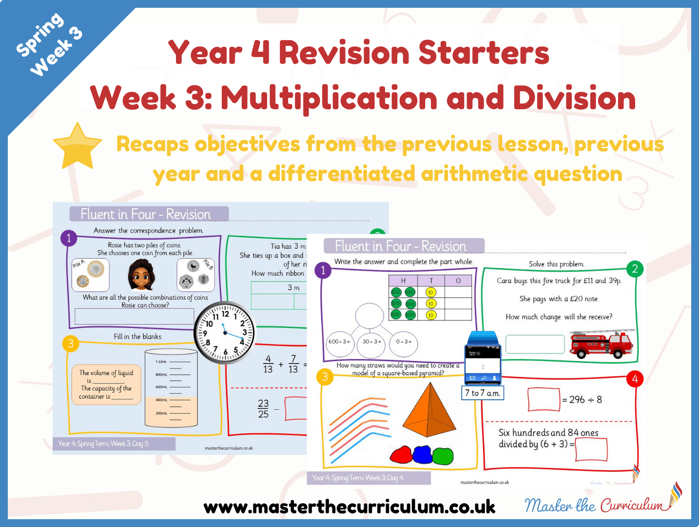 Cover of Year 4 – Spring – Multiplication And Division Revision Starters V2.0