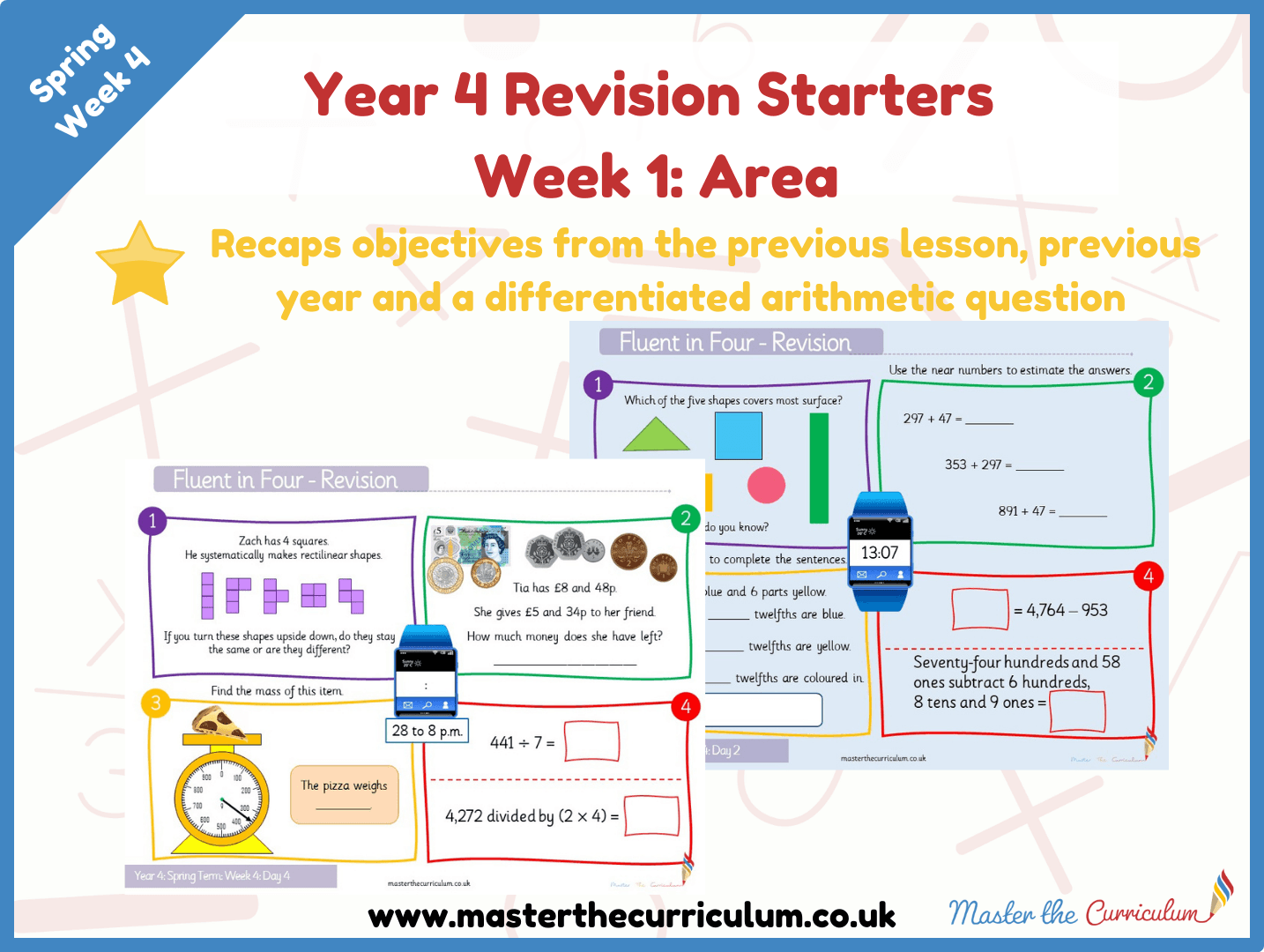 Cover of Year 4 – Spring – Week 1 Area Revision Starters V2.0
