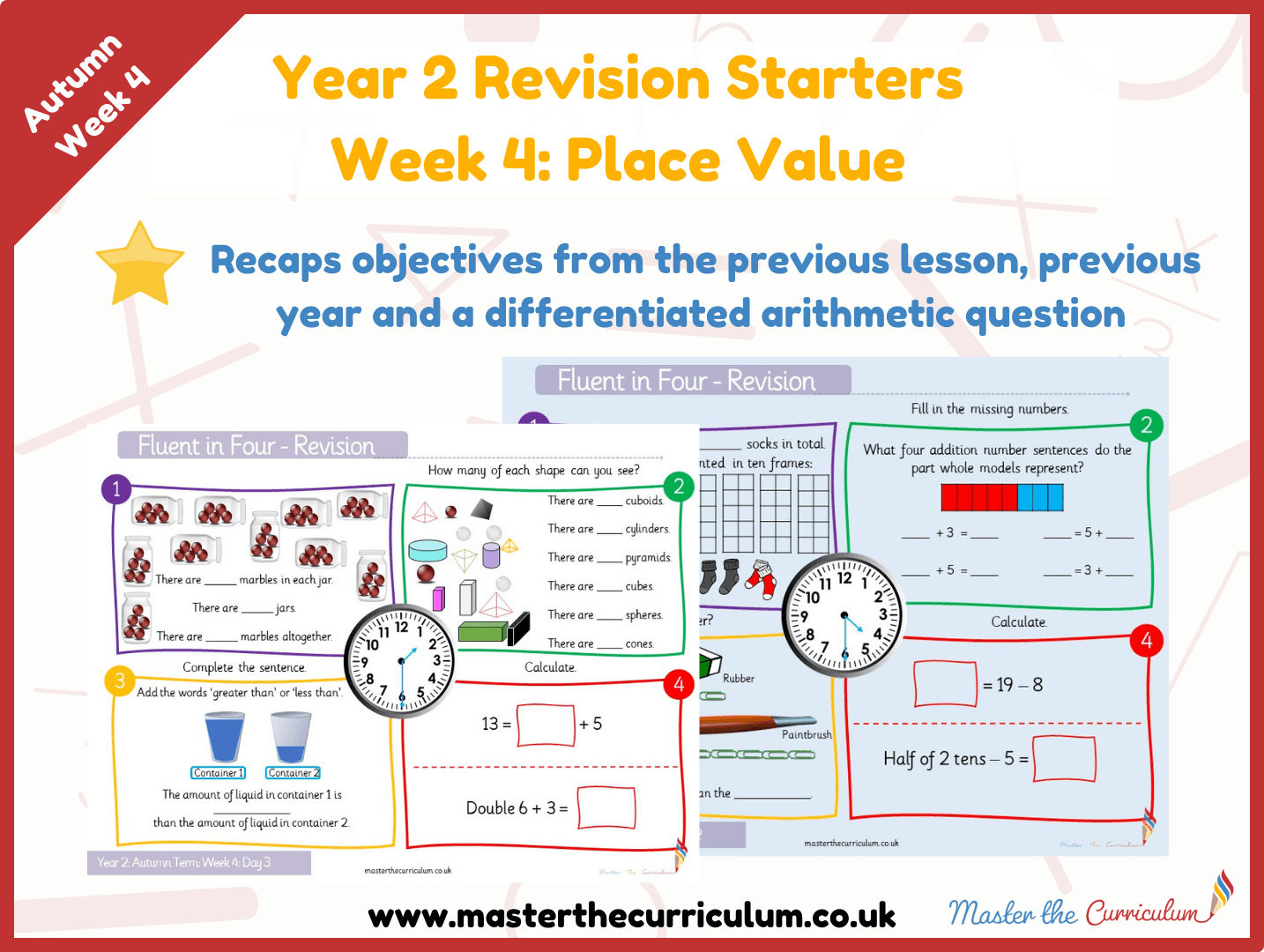Cover of Year 2 – Autumn – Week 4 Place Value Revision Starters V2.0