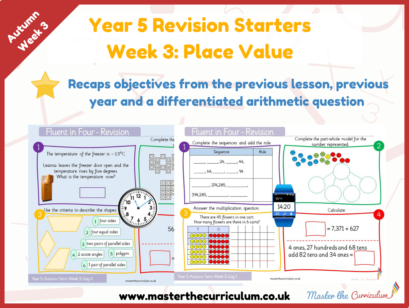 Cover of Year 5 – Autumn – Week 3 Place Value Revision Starters V2.0