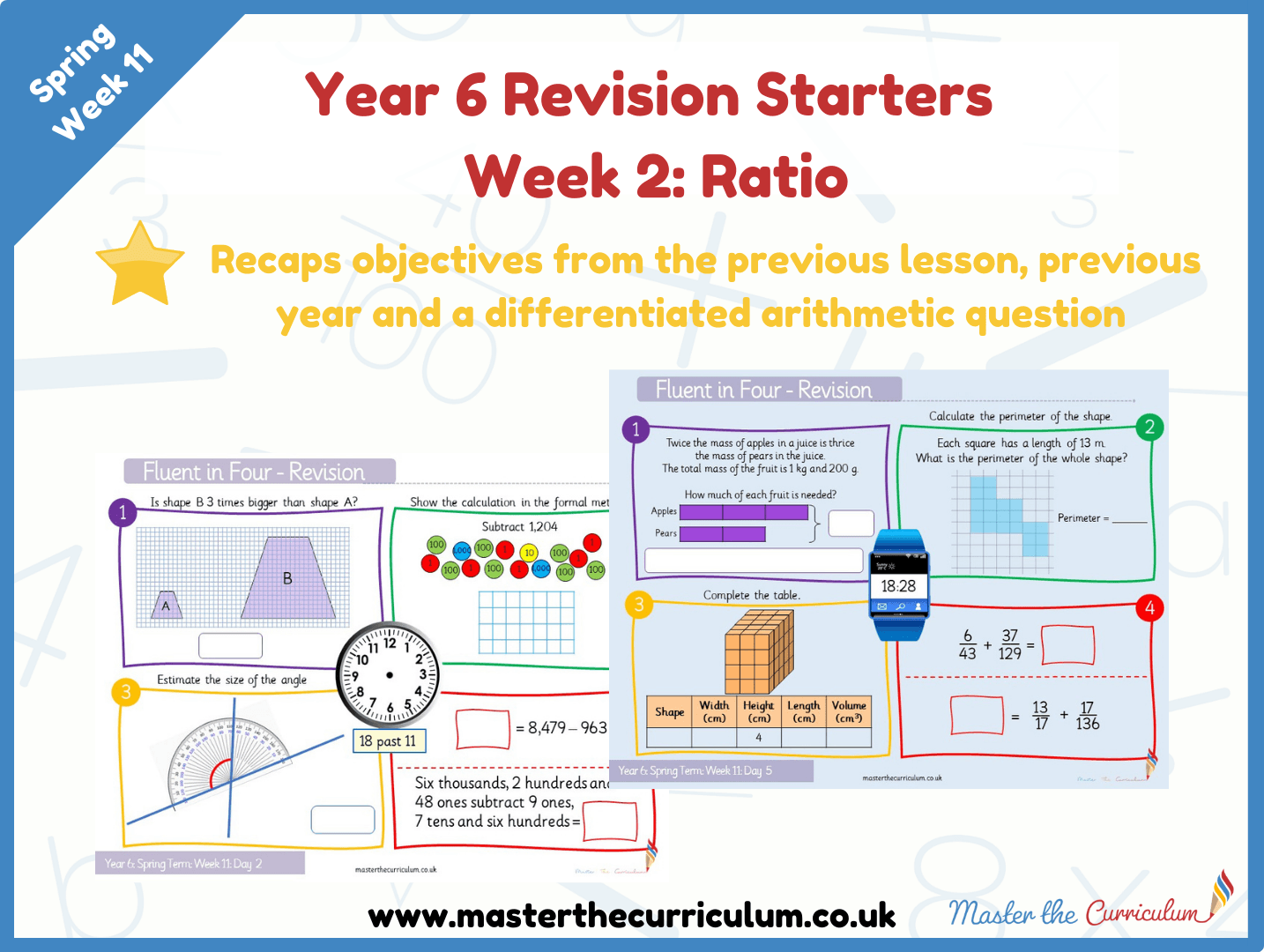 Cover of Year 6 – Spring – Week 2 Ratio Revision Starters V2.0