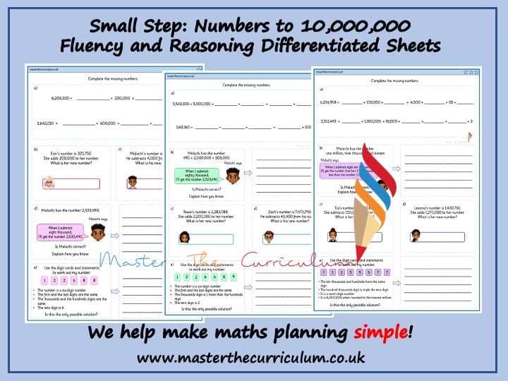 Cover of Small Step: Numbers to 10,000,000 Fluency and Reasoning