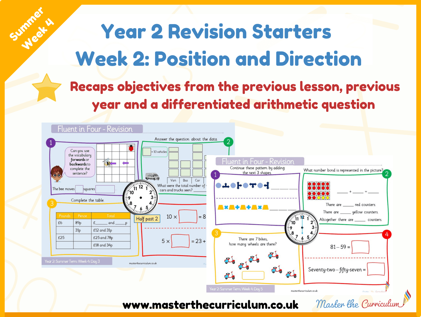 Cover of Year 2 – Summer – Week 2 Position and Direction Revision Starters V2.0