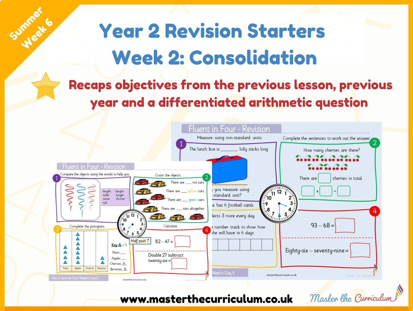 Cover of Year 2 – Summer – Week 2 Consolidation Revision Starters V2.0