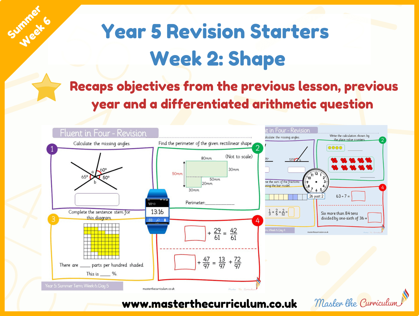 Cover of Year 5 – Summer – Week 2 Properties of Shape Revision Starters V2.0