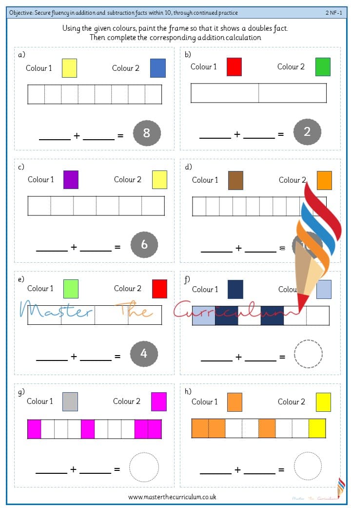 Cover of Secure fluency in addition and subtraction facts within 10, through continued practice (4)