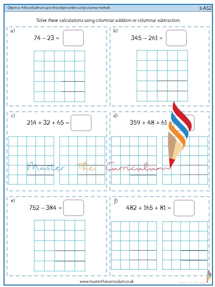 Cover of Add and subtract up to three-digit numbers using columnar methods (1)