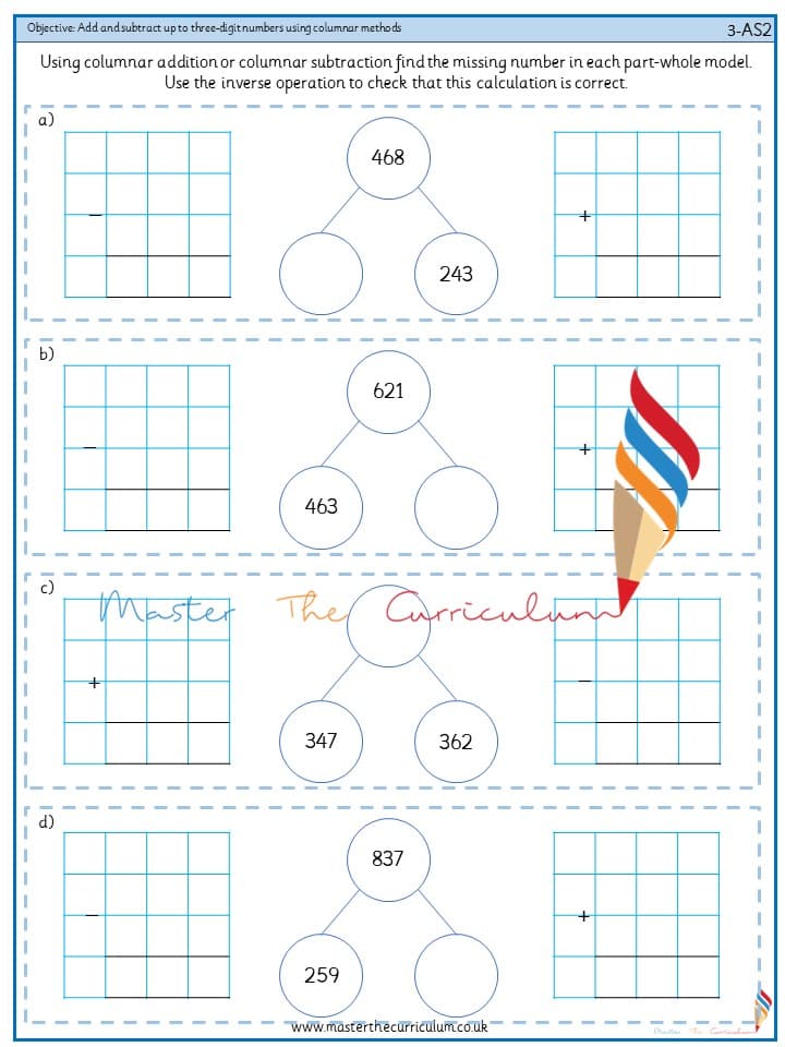 Cover of Add and subtract up to three-digit numbers using columnar methods (3)