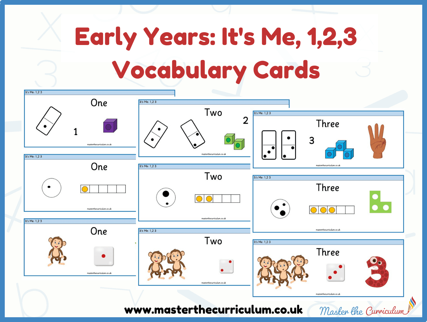 Cover of Reception Vocabulary Cards: It’s Me, 1,2,3