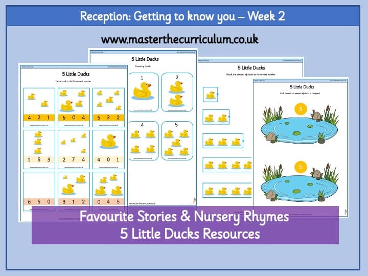 Cover of Getting to Know You Week 2: 5 Little Ducks Activity Sheets