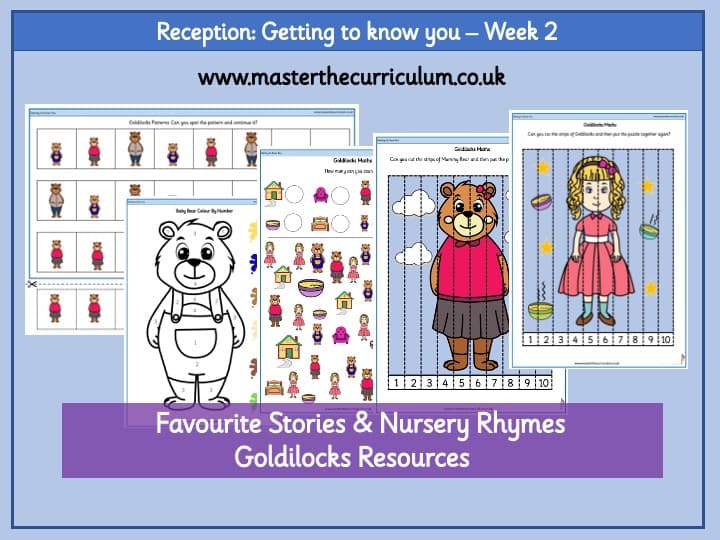 Cover of Getting to know you Week 2 Goldilocks Activity Sheets