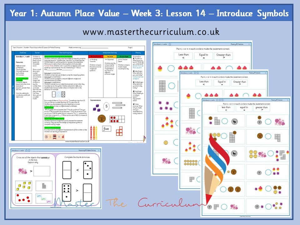 Cover of Year 1: Place Value within 10: Lesson 14 – Introduce Symbols