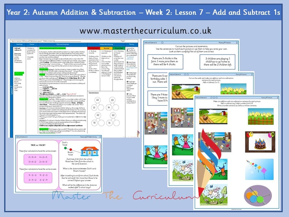 Cover of Year 2: Addition and Subtraction: Lesson 7 – Add and Subtract 1s