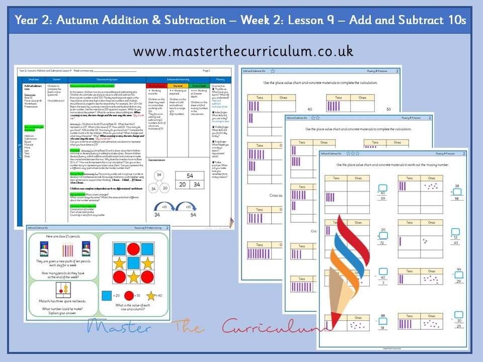 Cover of Year 2: Addition and Subtraction: Lesson 9 – Add and Subtract 10s