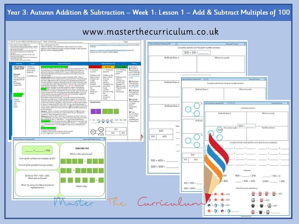 Cover of Year 3: Addition and Subtraction: Lesson 1 – Add and Subtract Multiples of 100