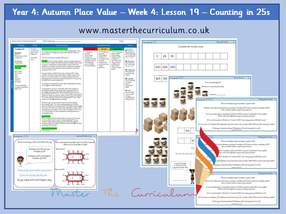 Cover of Year 4: Place Value: Lesson 19 – Counting in 25s