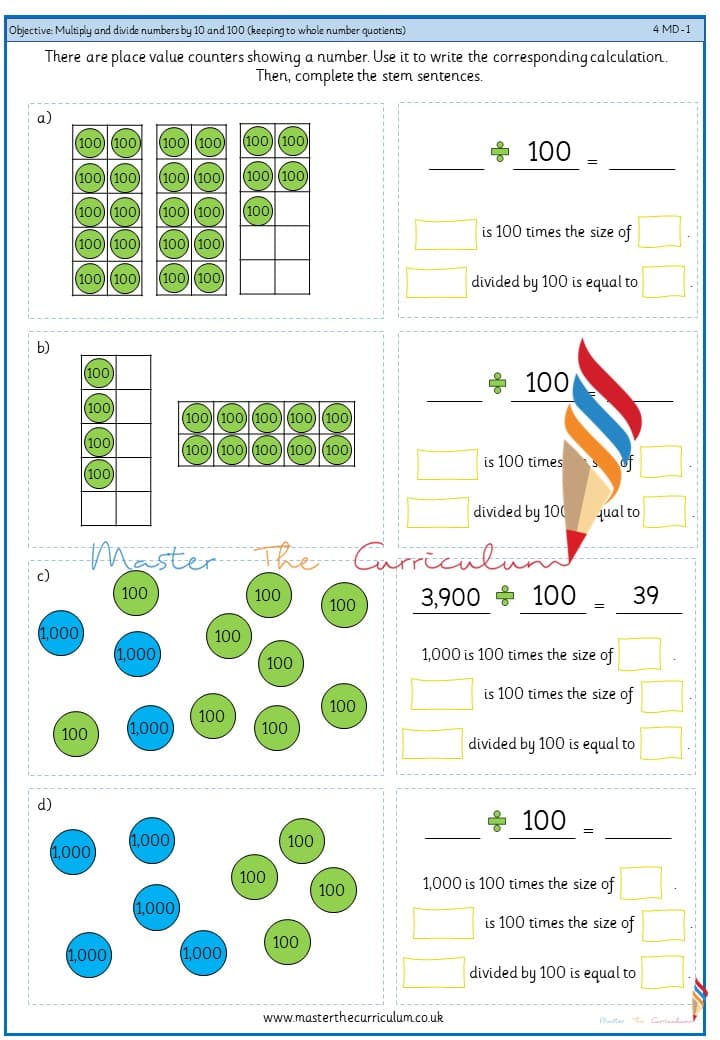 Cover of Multiply and divide numbers by 100 (keeping to whole number quotients) 3