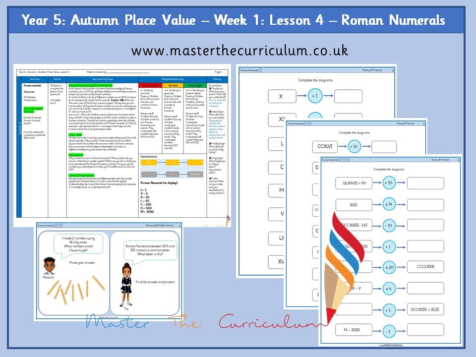 Cover of Year 5: Place Value: Lesson 4 – Roman Numerals