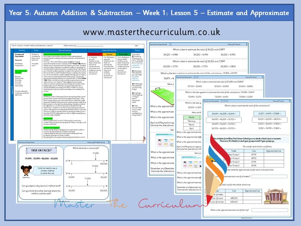 Cover of Year 5: Addition and Subtraction: Lesson 5 – Estimate and Approximate